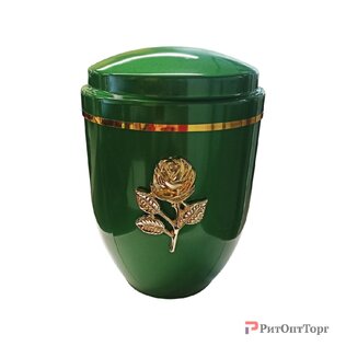 Урна для праха (металлическая с золотой полосой) Роза